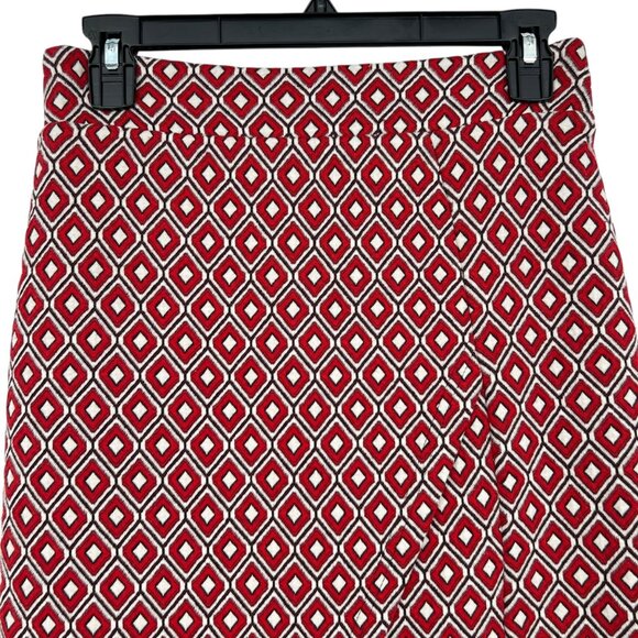 Maeve By Anthropologie Red Diamond Pattern Wrap Pencil Skirt Size XS - Picture 2 of 10